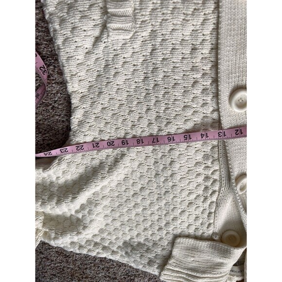 NWT Jones New York Sport Shawl Collar Ribbed Chunky Cardigan Womens Size M Ivory - Picture 5 of 7